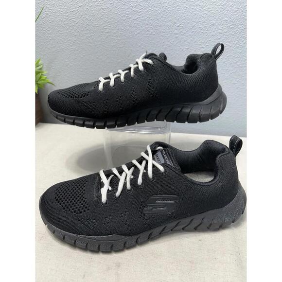 Skechers Overhaul Debbir Memory Foam Shoes  Black Sz 8.5 - Picture 2 of 9